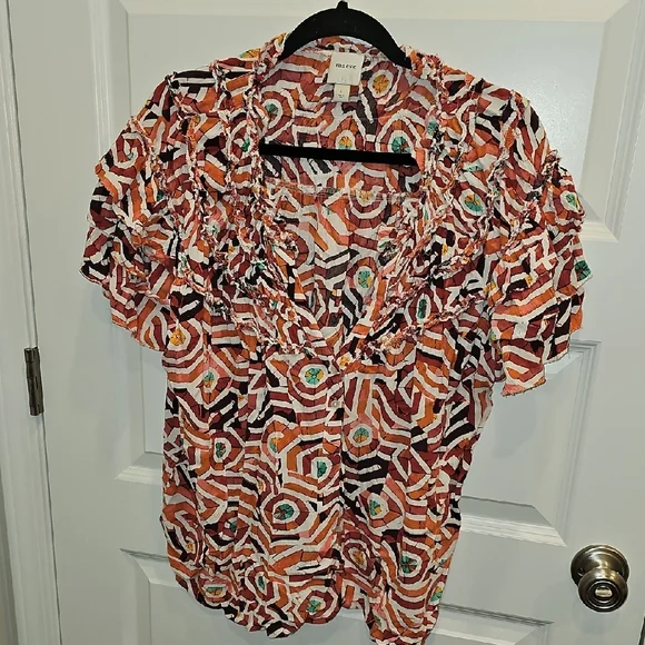 Maeve Ruffle Yoke Blouse (L) - Picture 3 of 8